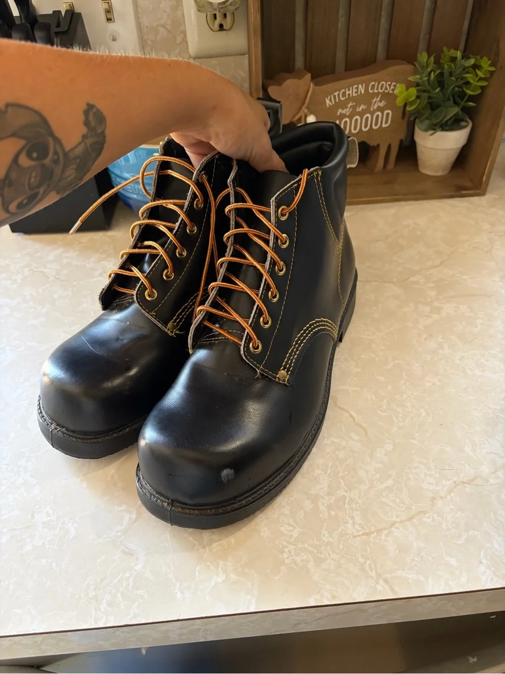 Lehigh P782 USA Made Steel Toe Work Boots Men’s Size 12 Black Leather